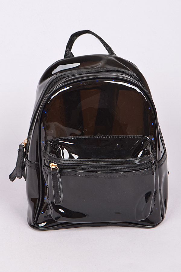 PP6827 BLACK Plain Backpack With Lights Inside.