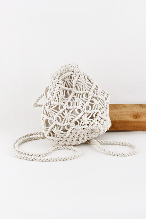 PP6937 IVORY Braided Net Backpack