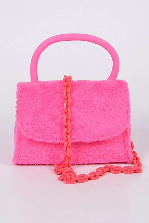 PPC6765 NEON PINK Faux Fur Clutch. Clutch & Wallet
