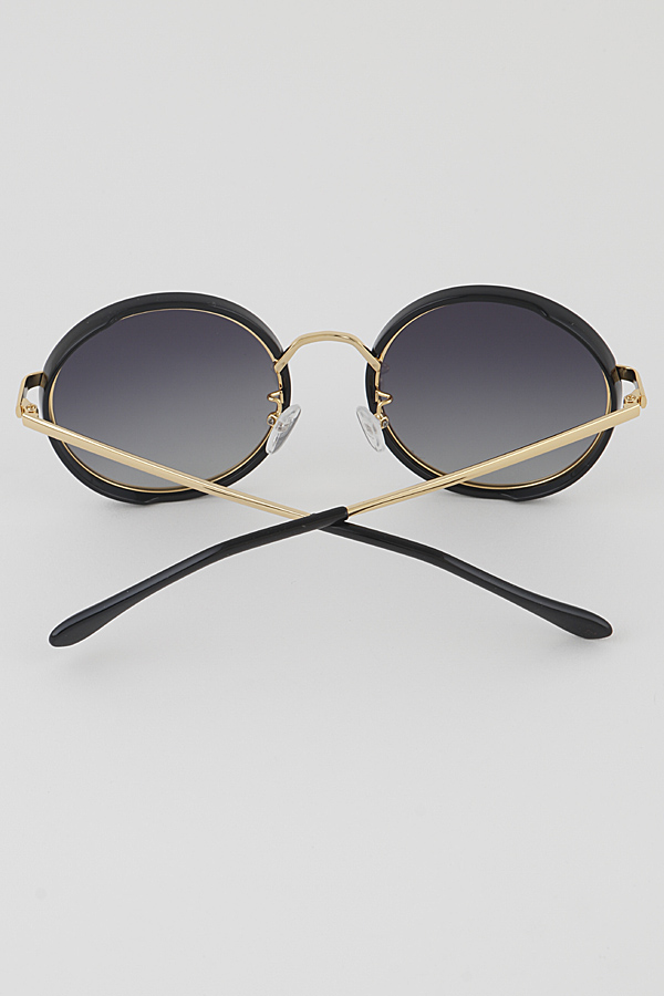 PT28073 MULTICOLOR Gold Rim Round Sunglasses
