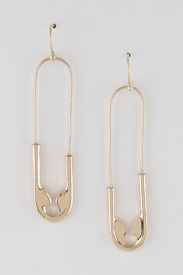 Safety pin drop earrings Clearance
