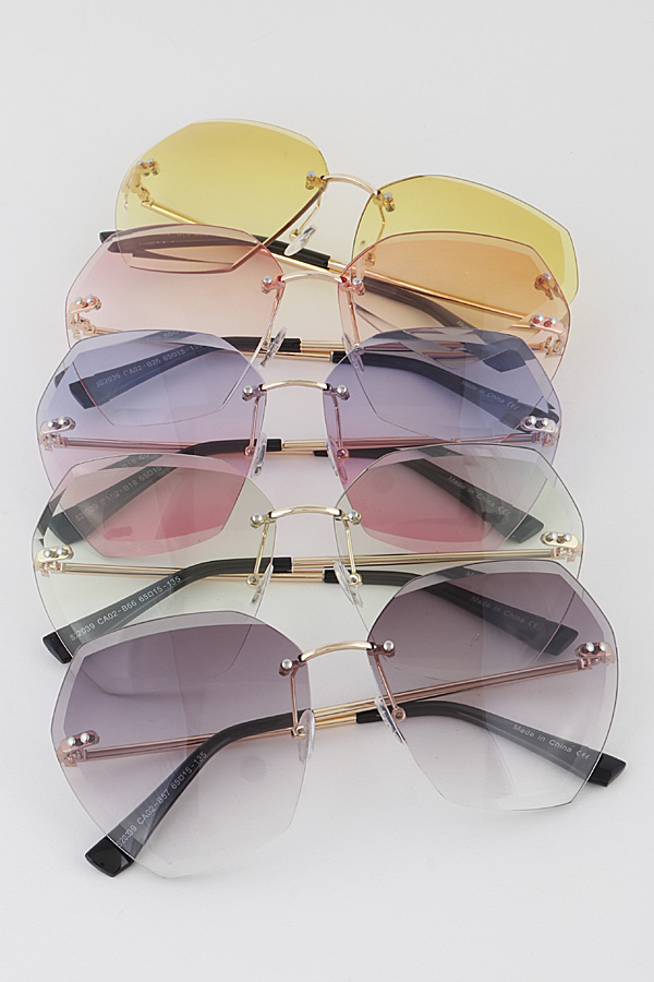 hexagonal rimless glasses