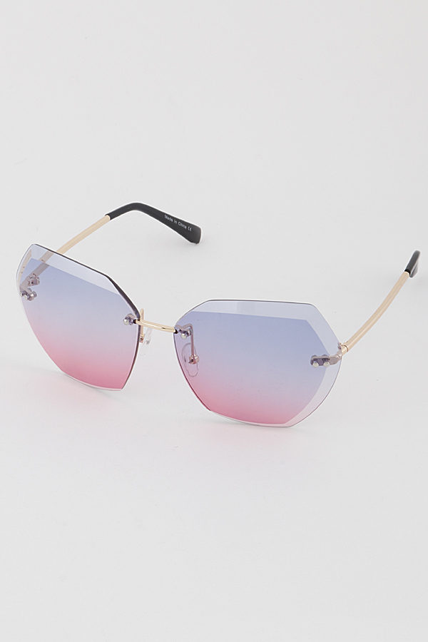 hexagonal rimless glasses