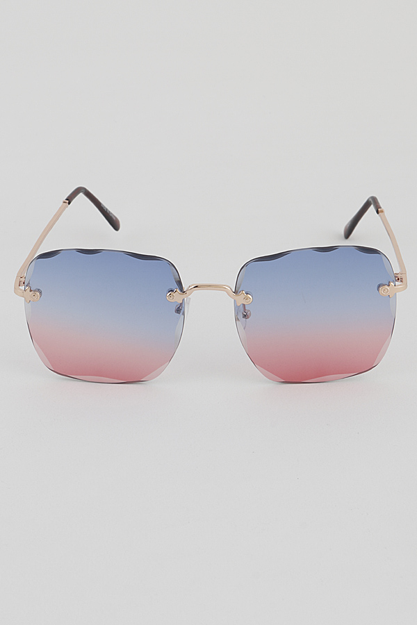 SA291 MULTICOLOR Rimless Unique Lens Sunglasses