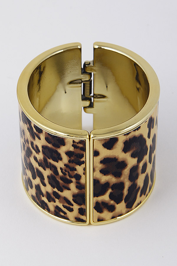 SB7104 LEOPARD Thick Leopard Cuff Bracelet 8HAF9 Cuff/Stretch