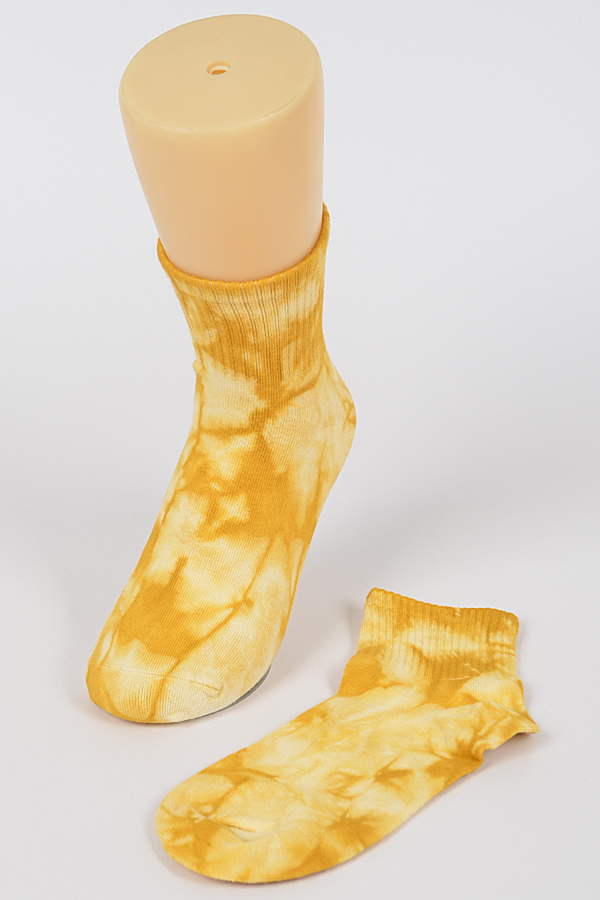TT8478 YELLOW Tie Dye Socks. - Socks & Stockings