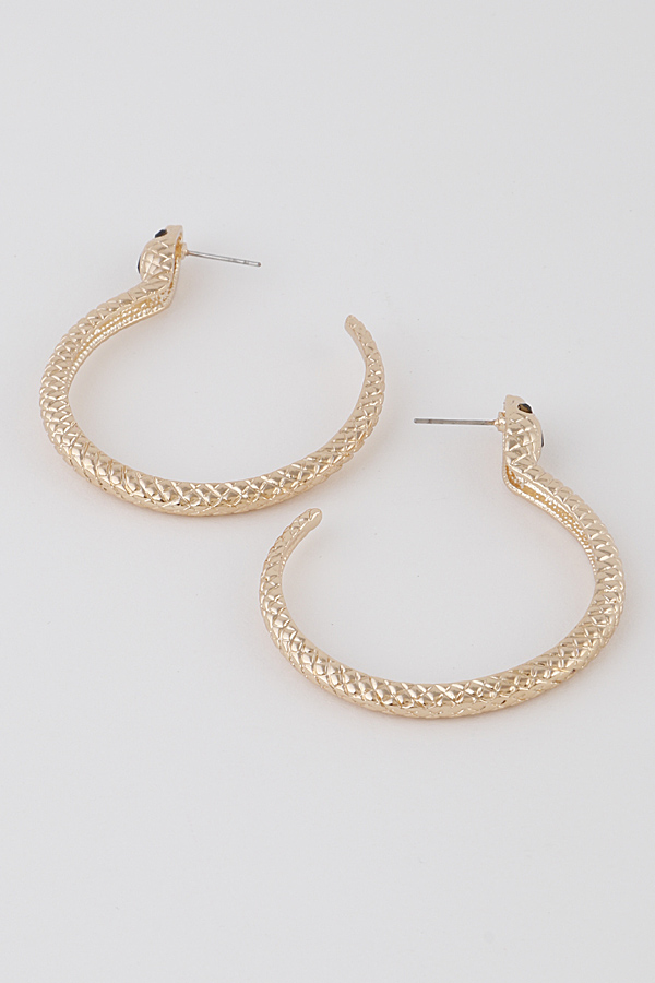 black snake hoop earrings