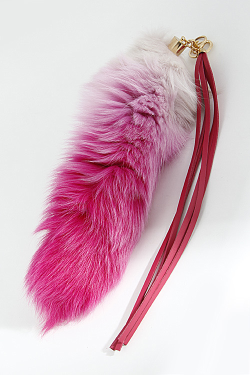 PRK10003 Faux Tail Fur Keychain With Tassel 6DCB Key Chains