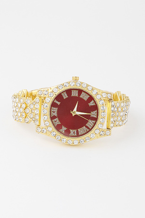 Fully Jeweled Chain Watch