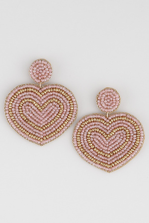 Beaded Rainbow Heart Earrings