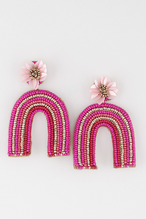 Arch Bead Drop Earrings