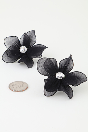Crystal Blossom Flower Stud Earrings