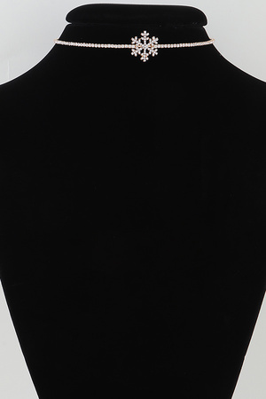 Bejeweled Snowflake Choker Necklace