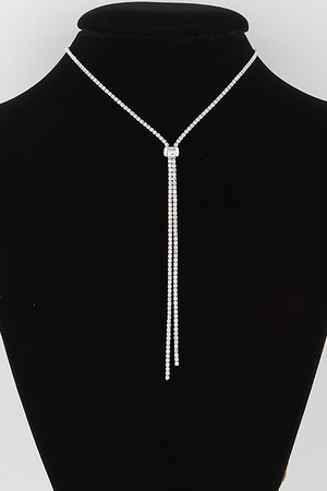 Jeweled Rhinestone Drop Necklace