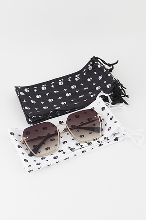 Skull Sunglasses Pouch Bag