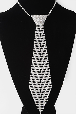 Bejeweled Necktie Statement Necklace