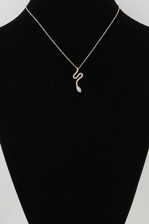 Bejeweled Slithering Snake Pendant Necklace