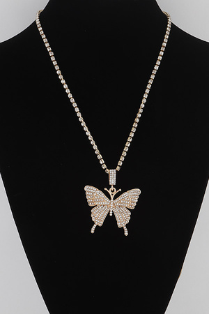 Luxury Rhinestone Butterfly Necklace