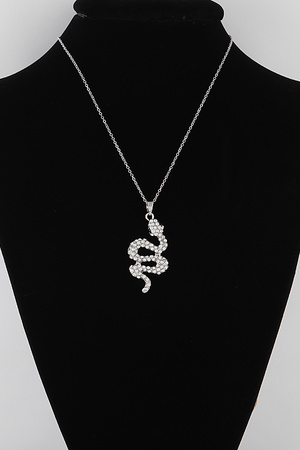 Bejeweled Snake Pendant Necklace