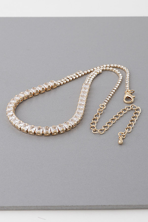 Cubic Rhinestone Choker Necklace