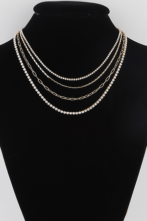 Multi Jeweled Chain Necklace