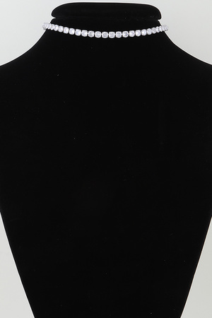 Cubic Rhinestone Choker Necklace