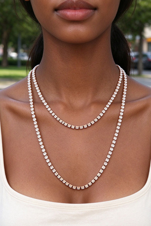 Rhinestone Drop Statement Necklace