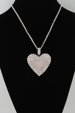 Bejeweled Heart Statement Necklace