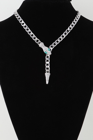 Jeweled Snake Chain Wrap Necklace