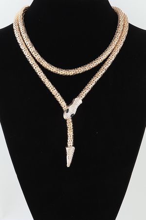 Bejeweled Snake Wrap Choker Necklace
