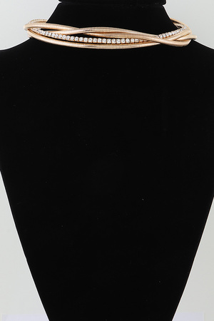 Bejeweled Twisted Chain Necklace