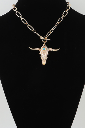 Antique Bull Toggle Link Chain Necklace