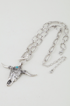 Antique Bull Toggle Link Chain Necklace
