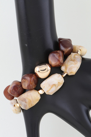 Multi Marble Stone Beaded Bracelet