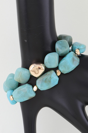Multi Marble Stone Beaded Bracelet
