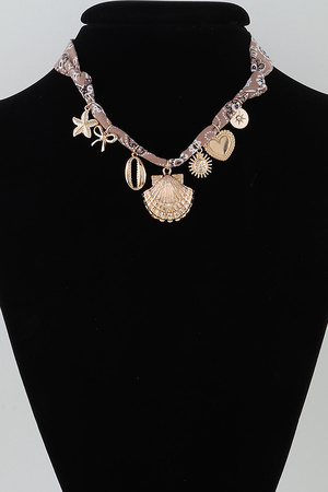 Under The Sea Charm Braided Fabric Necklace