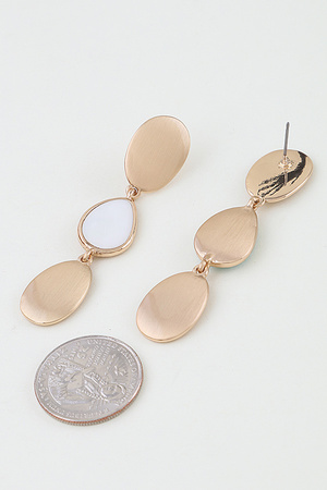 Matte Triple Stone Teardrop Earrings
