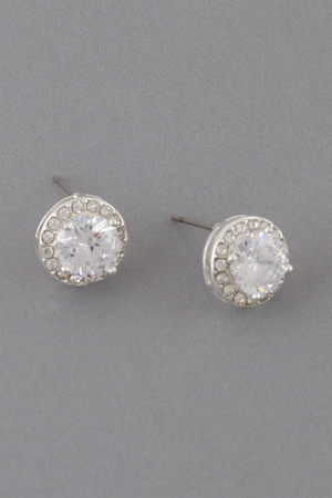 Rounded Rhinestone Earrings