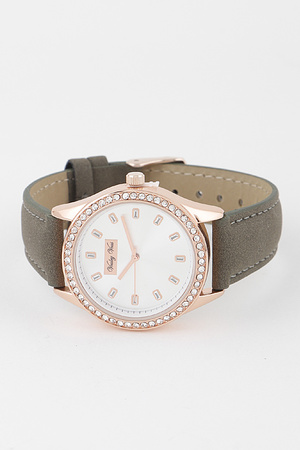 Minimal Jeweled Solid Watch