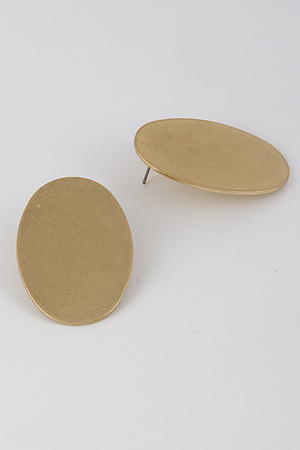 Oval Flat Metallic Earrings 8BBC9