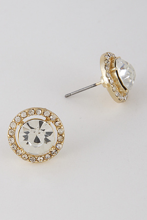 Round Rhinestone Pendant Earrings 8BBD4