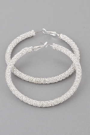 Crystallized Rhinestone Hoop Earrings