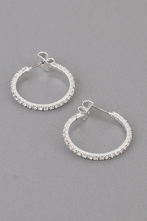 Rhinestone Small Hoop Earrings.