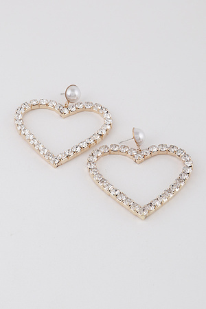 Jeweled Heart Drop Earrings