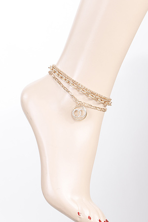 Jeweled OO Anklet