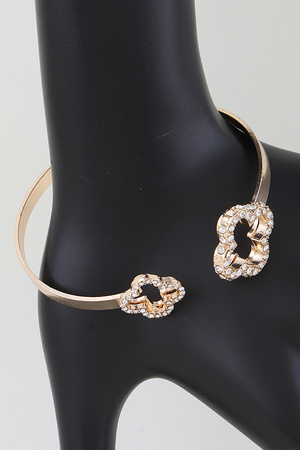 Bejeweled Open Clover Bracelet