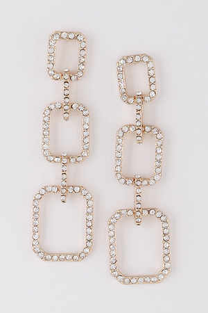 Jeweled Chain Drop Earrings