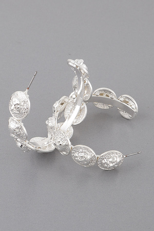 Lion Emblem Hoop Earrings