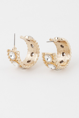 Wide Crystal Hoop Earrings