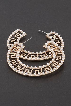Greek Key Hoop Earrings